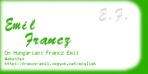 emil francz business card